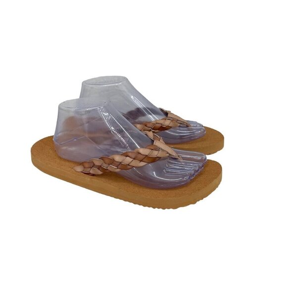 Maurices Shoes - Maurices Leah Cognac Braided Flip Flop Thong Sandals Shoes Womens size 11 M